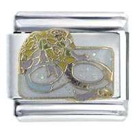 Italian Charms - wedding rings purple x2 italian charm Image.