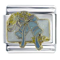 Italian Charms - wedding bells blue x2 italian charm Image.