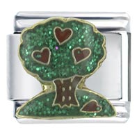 Italian Charms - heart tree x2 italian charm Image.