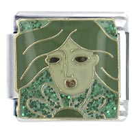 Italian Charms - virgo face x2 italian charm Image.