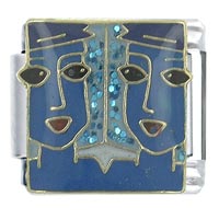 Italian Charms - blue gemini x2 italian charm Image.