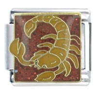 Italian Charms - tan scorpio x2 italian charm Image.