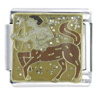 Italian Charms - brown sagittarius x2 italian charm Image.
