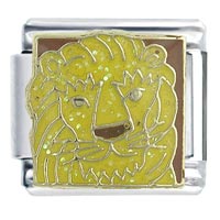 Italian Charms - leo face x2 italian charm Image.
