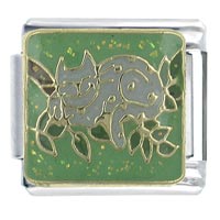Italian Charms - cat in a tree x2 italian charm Image.