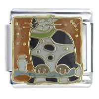 Italian Charms - happy kitty x2 italian charm Image.