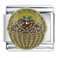 Italian Charms - basket of heart apples x2 italian charm Image.