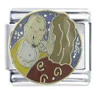 Italian Charms - baby and mother x2 italian charm Image.