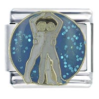 Italian Charms - gray gemini x2 italian charm Image.