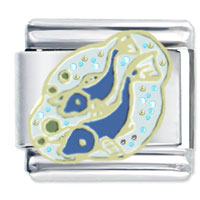 Italian Charms - blue pisces x2 italian charm Image.