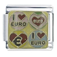 Italian Charms - i heart euro x2 italian charm Image.