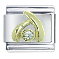 Italian Charms - a for april diamond color birthstone italian charm Image.