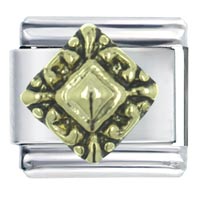 Italian Charms - golden diamond shape x2 italian charm Image.