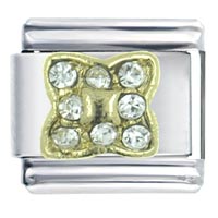 Italian Charms - rhinestone shield x2 italian charm Image.