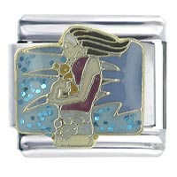 Italian Charms - woman in the wind x2 italian charm Image.