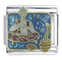 Italian Charms - hand painted snake charmer x2 italian Image.