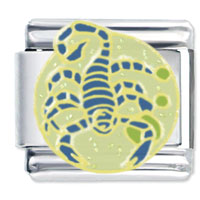 Italian Charms - blue scorpio x2 italian charm Image.