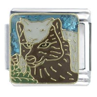 Italian Charms - wolf x2 italian charm Image.