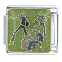Italian Charms - music band x2 italian charm Image.