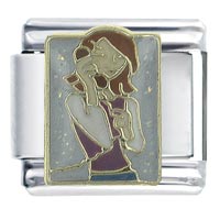 Italian Charms - girl on the phone x2 italian charm Image.