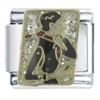 Italian Charms - cellphone woman x2 italian charm Image.