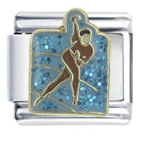 Italian Charms - speed skater x2 italian charm Image.