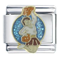 Italian Charms - dancing cheerleader x2 italian charm Image.