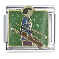 Italian Charms - golf caddy x2 italian charm Image.