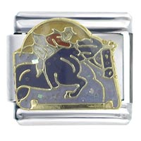Italian Charms - horse jockey x2 italian charm Image.