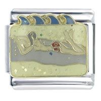 Italian Charms - sunbathing purple x2 italian charm Image.