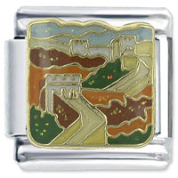 Italian Charms - hand painted great wall of china x2 italian charm Image.