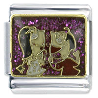 Italian Charms - telling fun jokes x2 italian charm Image.
