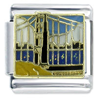 Italian Charms - golden gate bridge blue x2 italian charm Image.