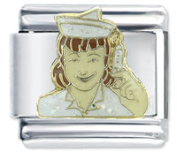 Italian Charms - nurse and shot x2 italian charm Image.