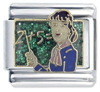 Italian Charms - teacher and chalkboard x2 italian charm Image.