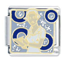 Italian Charms - blue nurse x2 italian charm Image.