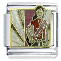 Italian Charms - girl at school x2 italian charm Image.