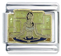 Italian Charms - hand painted yoga x2 italian charm Image.