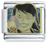 Italian Charms - girl with ice cream x2 italian charm Image.