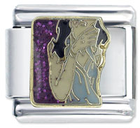 Italian Charms - woman with cocktail drink x2 italian charm Image.