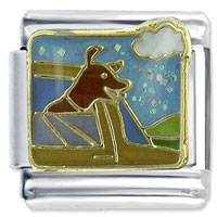 Italian Charms - dog and car window x2 italian charm Image.