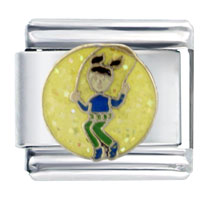 Italian Charms - jump rope girl x2 italian charm Image.