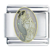 Italian Charms - bride before the wedding x2 italian charm Image.