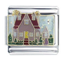 Italian Charms - mansion x2 italian charm Image.