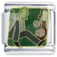 Italian Charms - opening a gift x2 italian charm Image.
