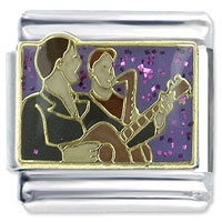 Italian Charms - playing music x2 italian charm Image.