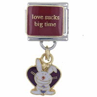 Italian Charms - it's happy bunny love sucks licensed italian charm Image.
