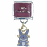 Italian Charms - it's happy bunny i hate everything licensed italian charm Image.