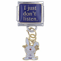 Italian Charms - it's happy bunny dont listen licensed italian charm Image.