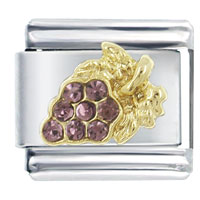 Italian Charms - grape bunch x2 italian charm Image.